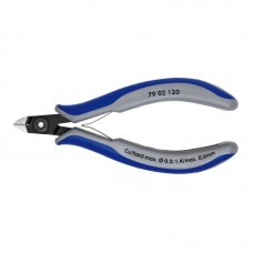 Cleste diagonal pentru electronica, cap mini, suprafata brunata lustruita si manere cu manson bicomponent, L 120 mm, Knipex