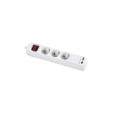 Prelungitor Bachmann 3 prize schuko + 2xUSB, 3m, intrerupator