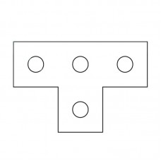 Suport T 120 x 80 x 5 mm pentru profile 41 x 21 mm, 41 x 41 mm, Rocast
